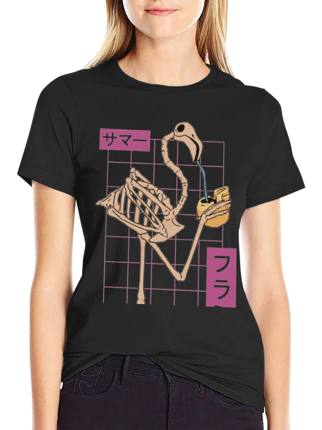 Flamingo Skeleton T-Shirt - Summer Vibes