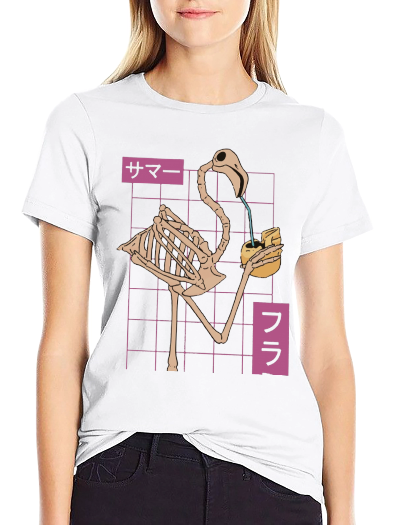 Flamingo Skeleton T-Shirt - Summer Vibes