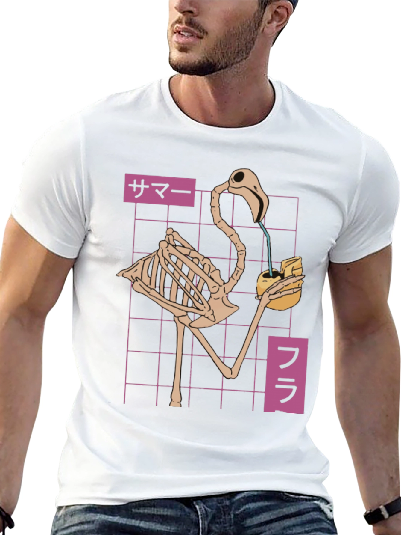 Flamingo Skeleton T-Shirt - Summer Vibes
