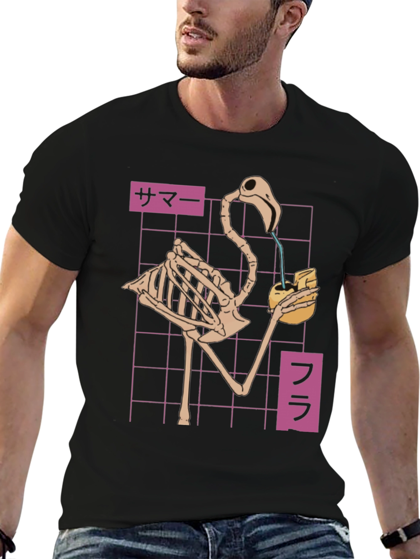 Flamingo Skeleton T-Shirt - Summer Vibes