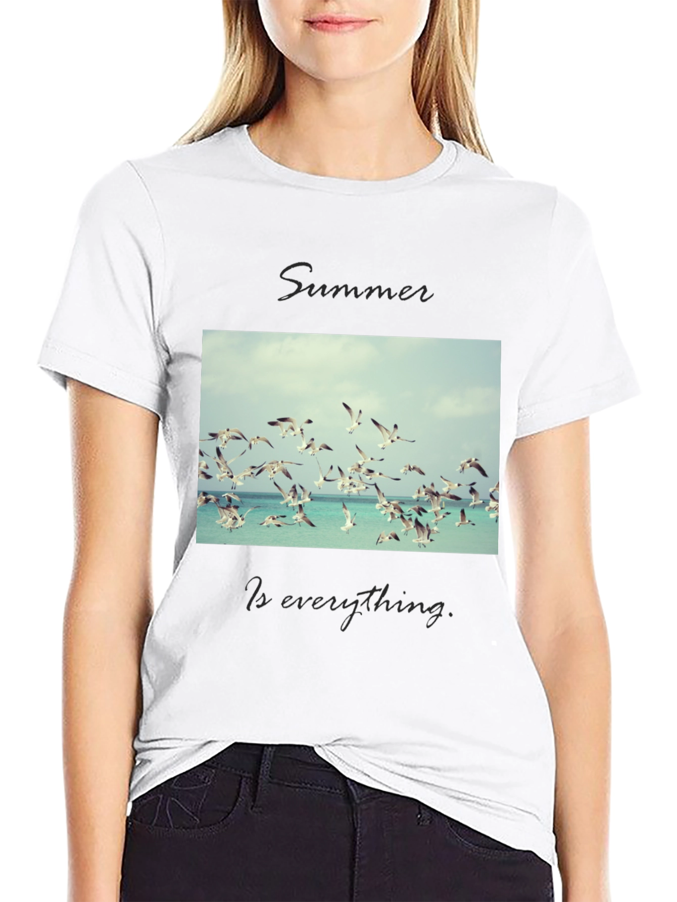 Summer Birds Graphic Tee - Mens Black T-Shirt