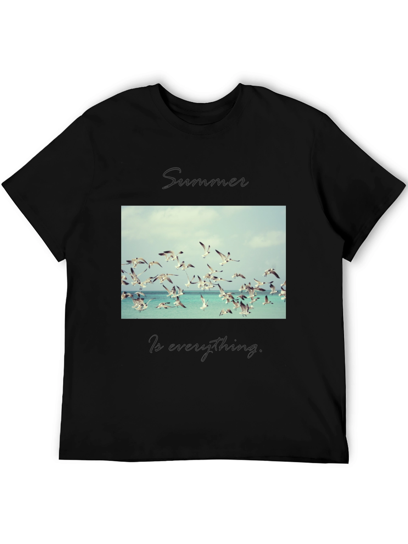 Summer Birds Graphic Tee - Mens Black T-Shirt