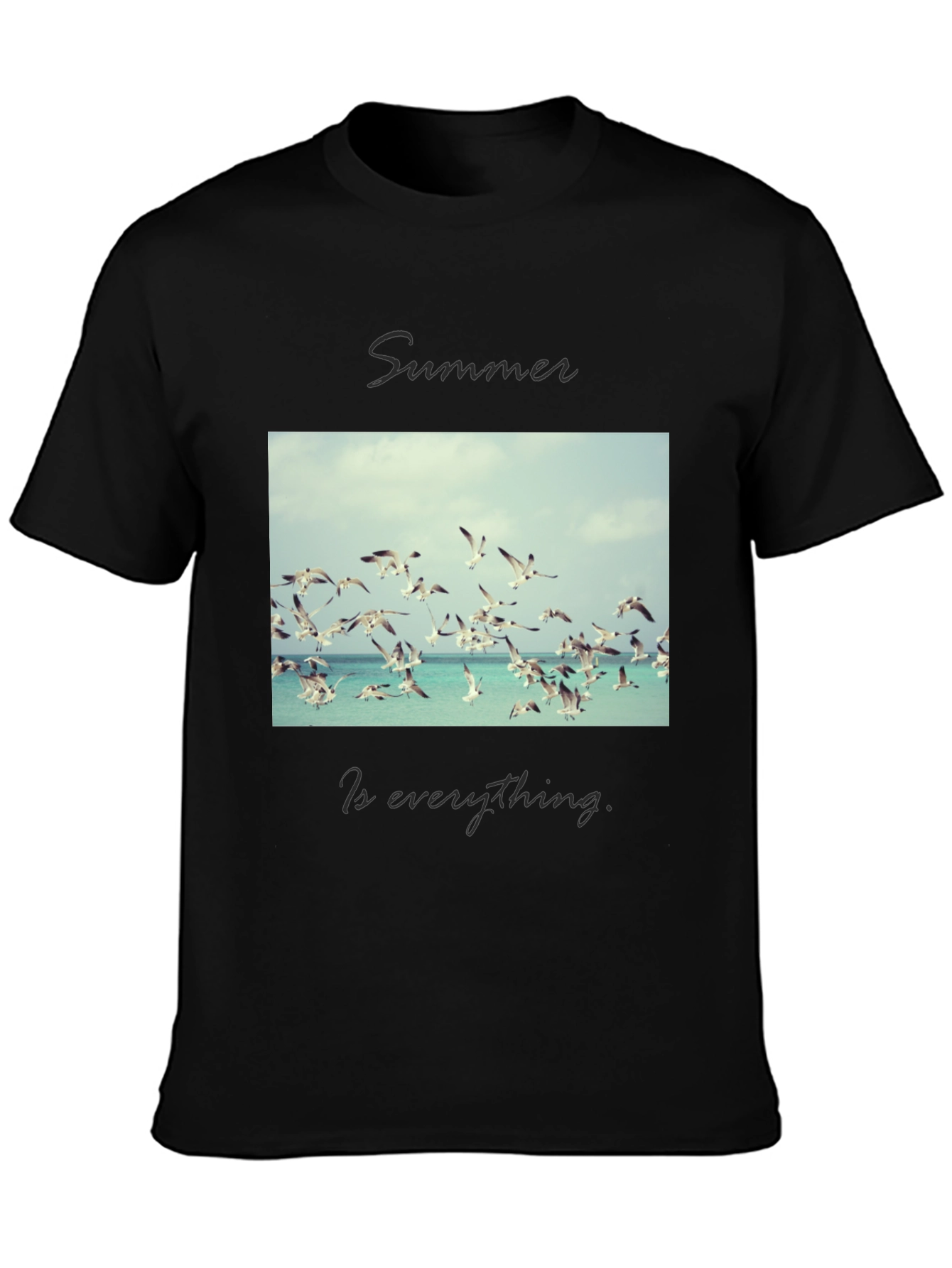 Summer Birds Graphic Tee - Mens Black T-Shirt