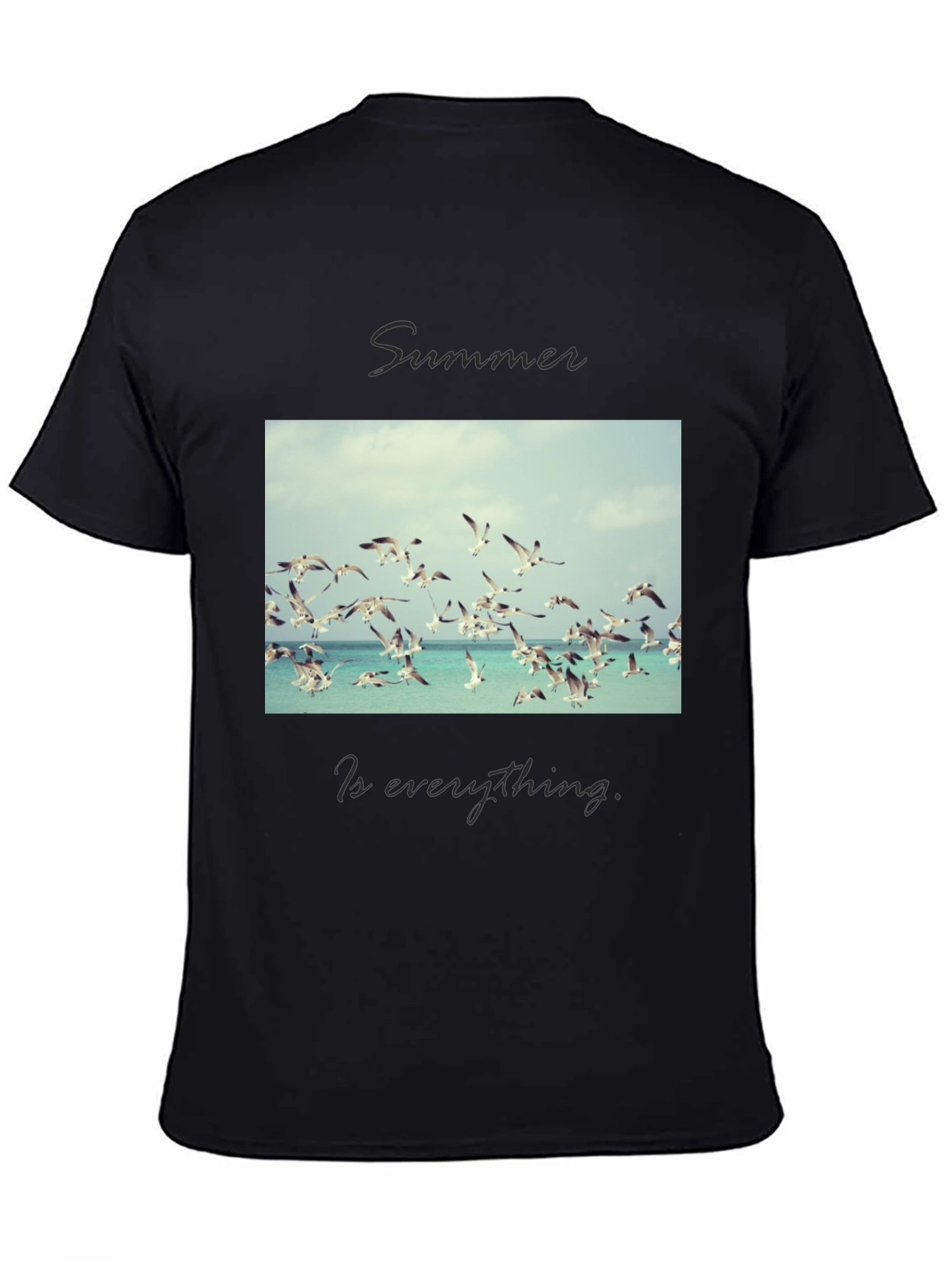 Summer Birds Graphic Tee - Mens Black T-Shirt