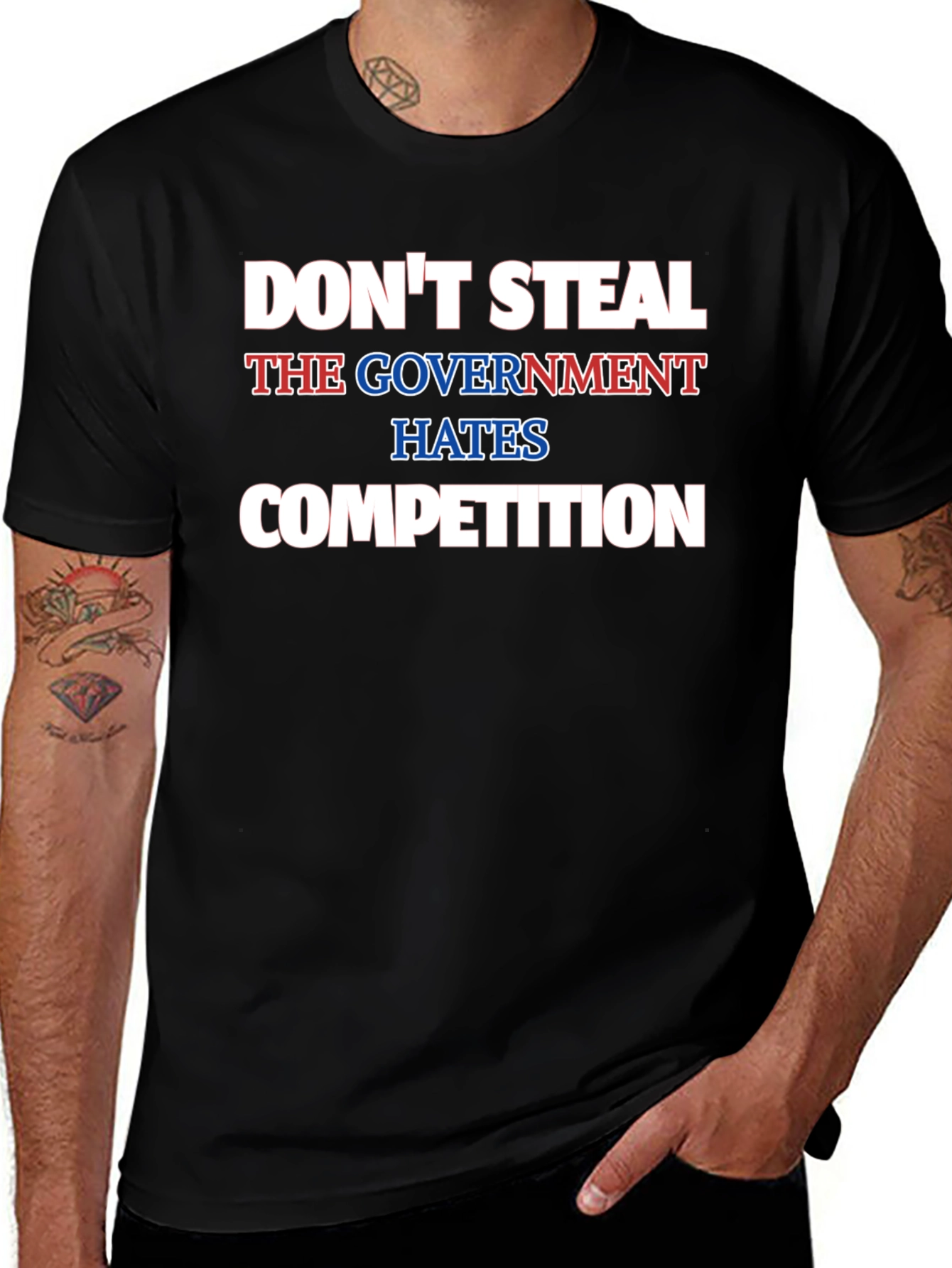 Dont Steal Funny Government Competition Black T-Shirt