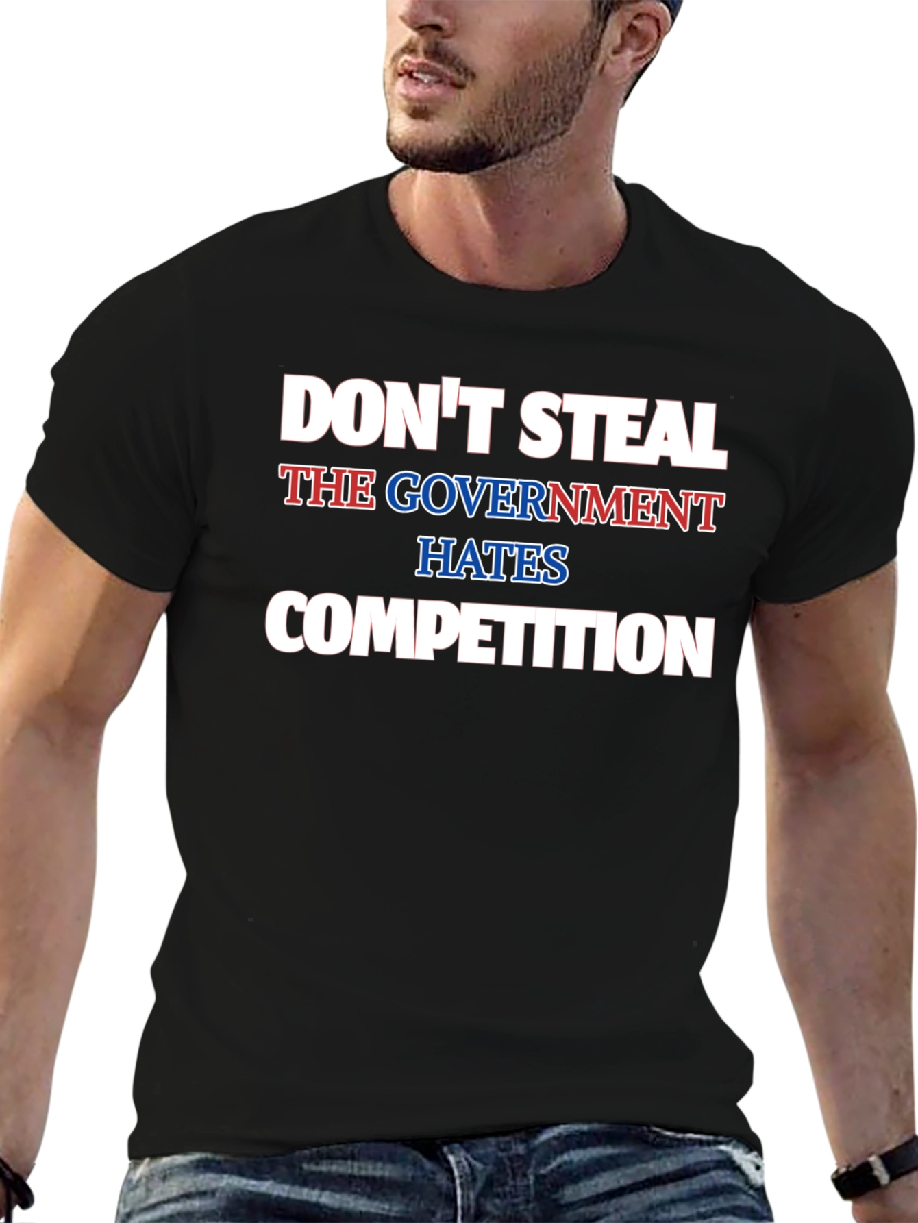 Dont Steal Funny Government Competition Black T-Shirt