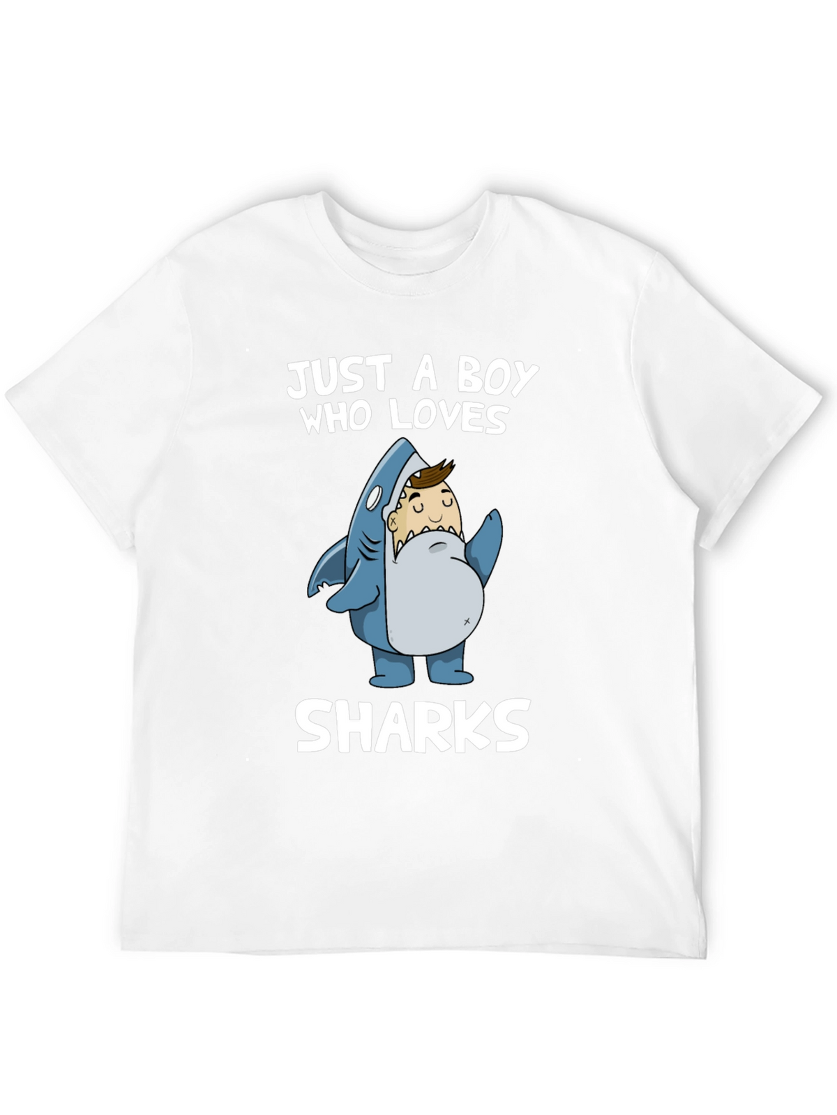 Just a Boy Who Loves Sharks T-Shirt - Black