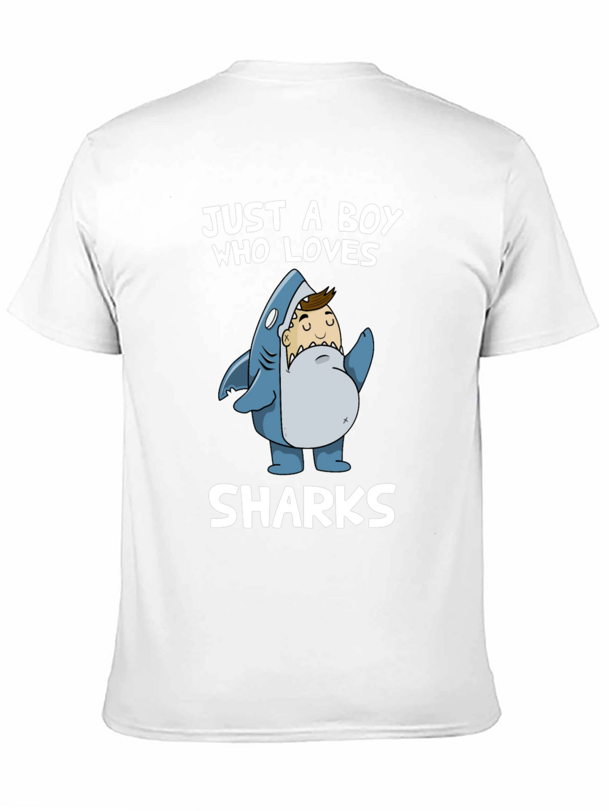 Just a Boy Who Loves Sharks T-Shirt - Black