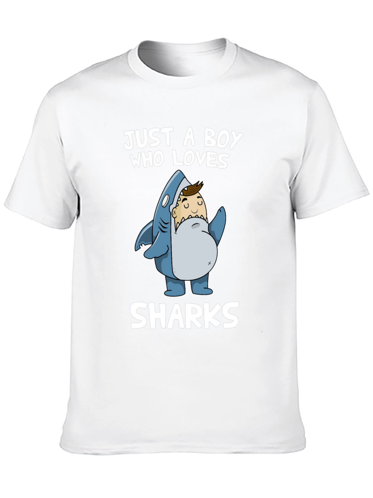 Just a Boy Who Loves Sharks T-Shirt - Black