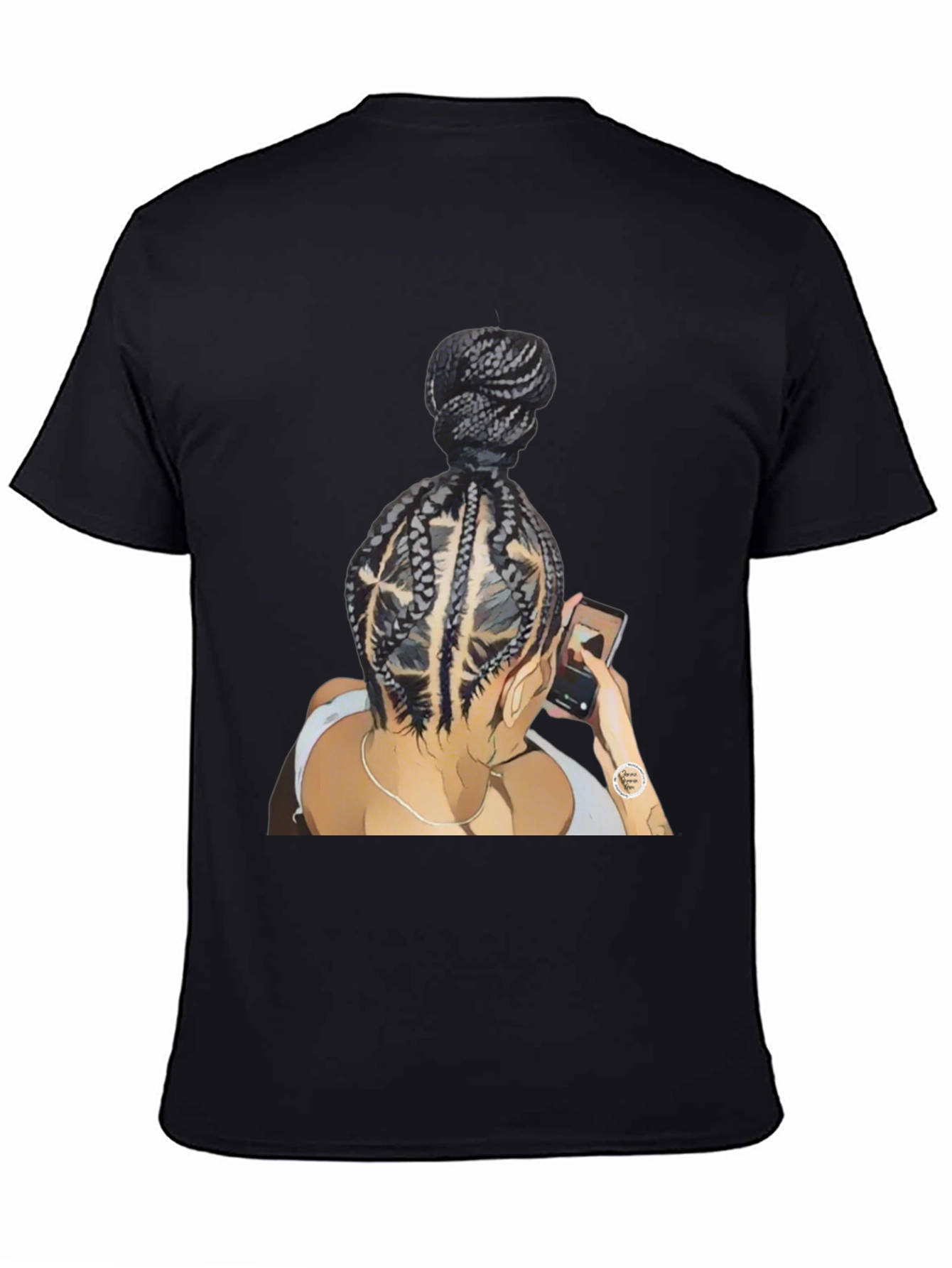 Braided Bun Graphic Tee - Stylish Casual Wear