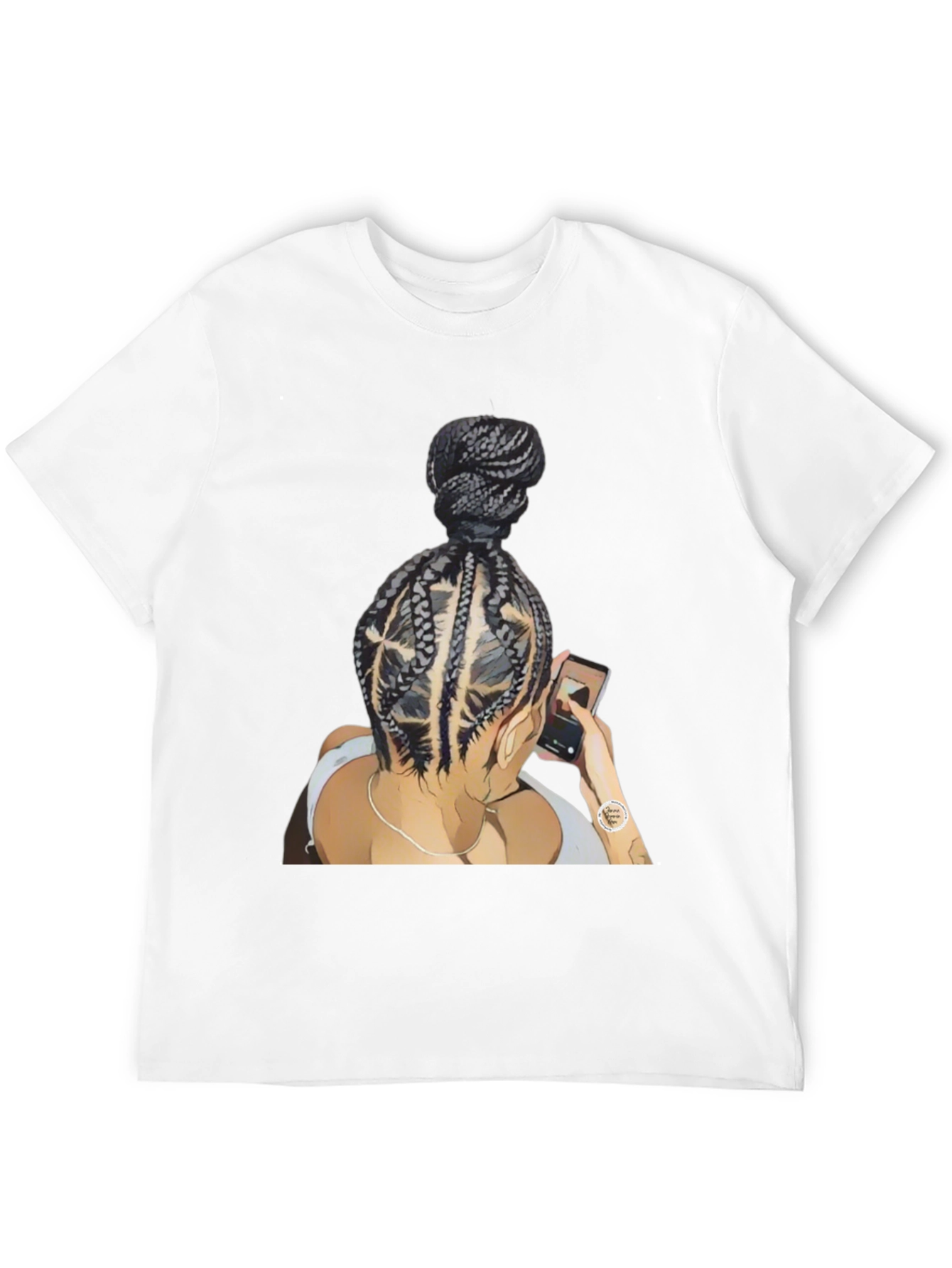 Braided Bun Graphic Tee - Stylish Casual Wear