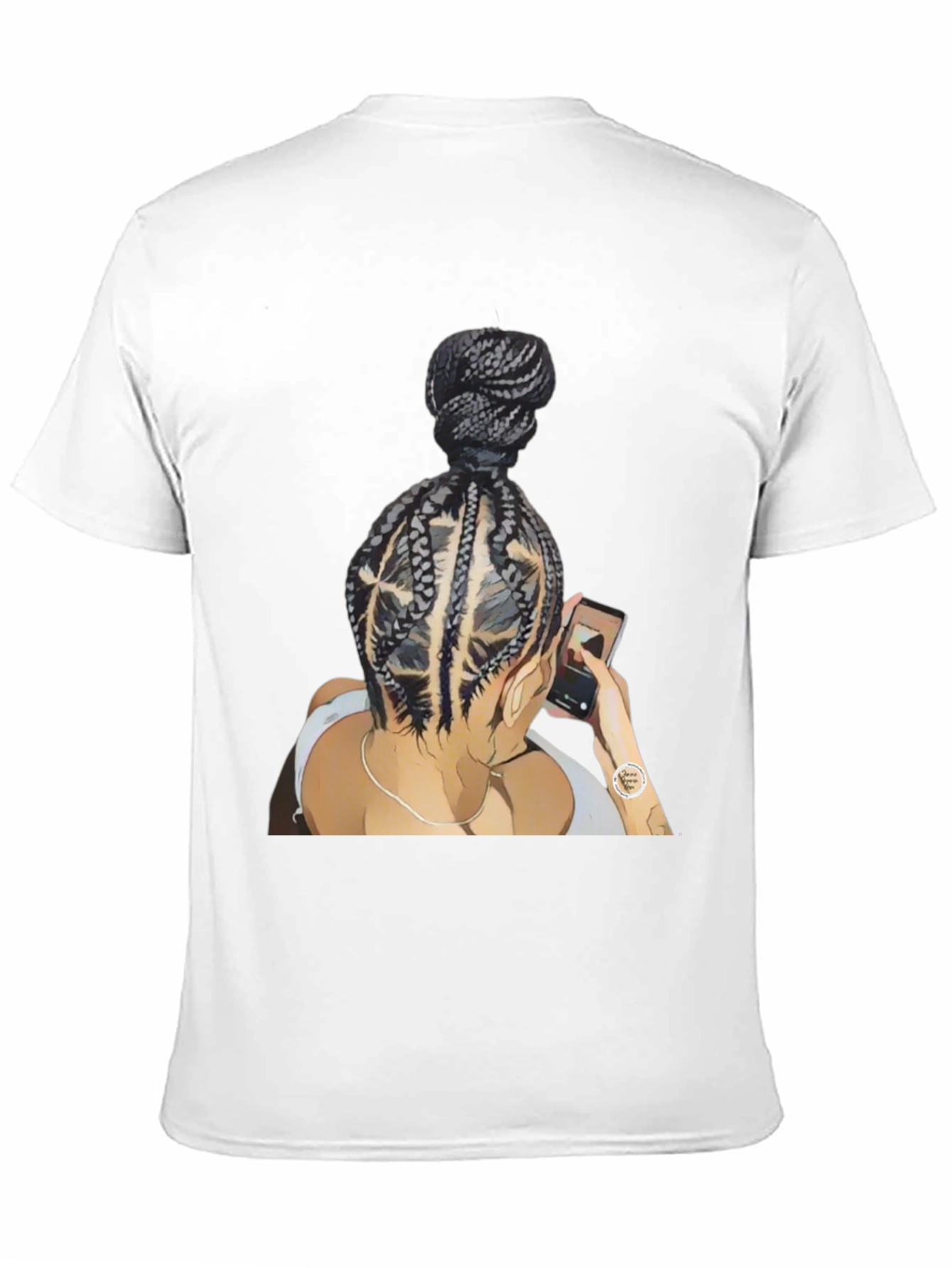 Braided Bun Graphic Tee - Stylish Casual Wear