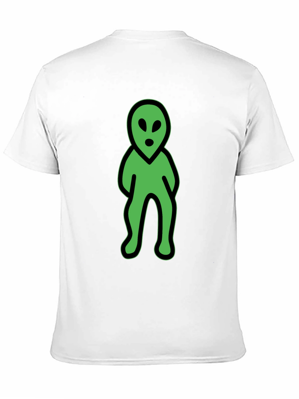 Green Alien Graphic Tee - Black Cotton Blend Shirt
