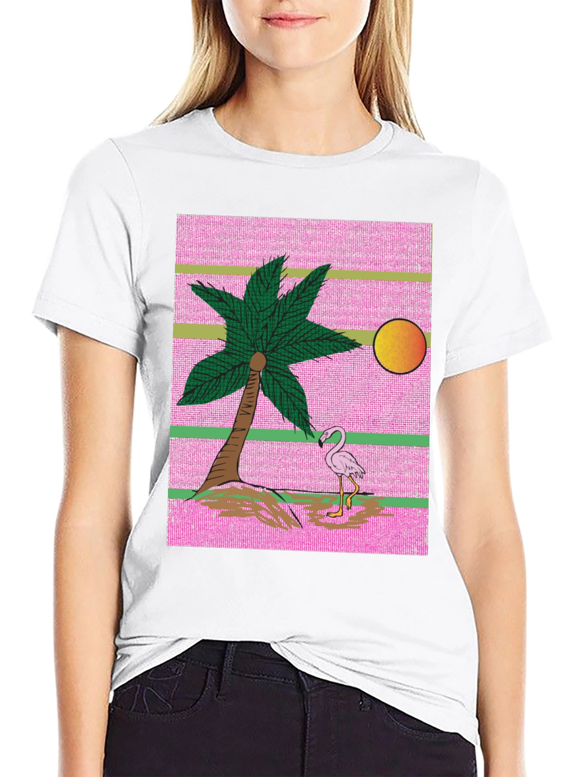 Retro Flamingo Palm Tree T-Shirt