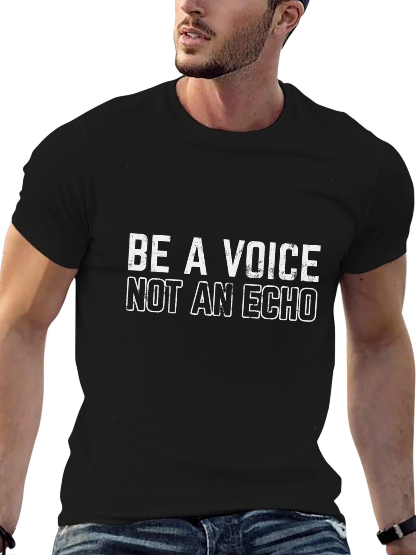 Be a Voice Not an Echo Black T-Shirt