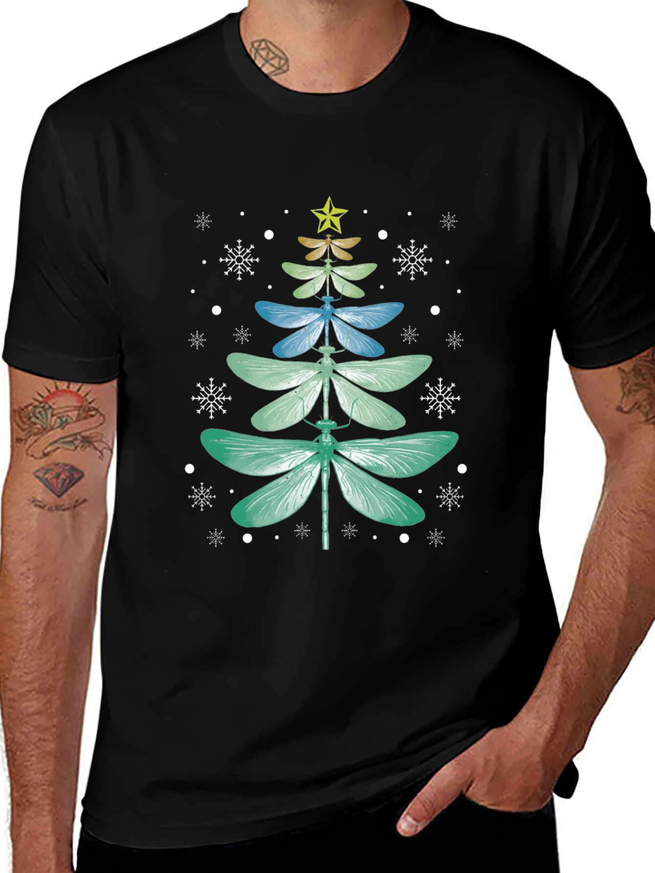 Dragonfly Christmas Tree T-Shirt