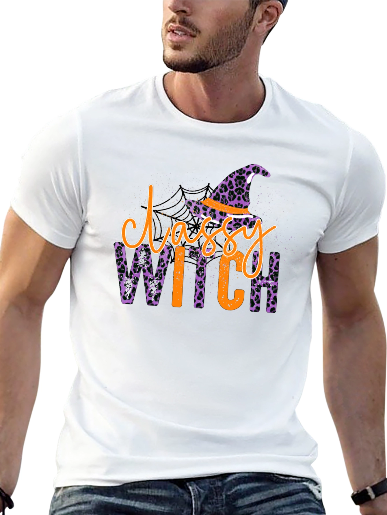 Classy Witch Leopard Print Halloween T-Shirt