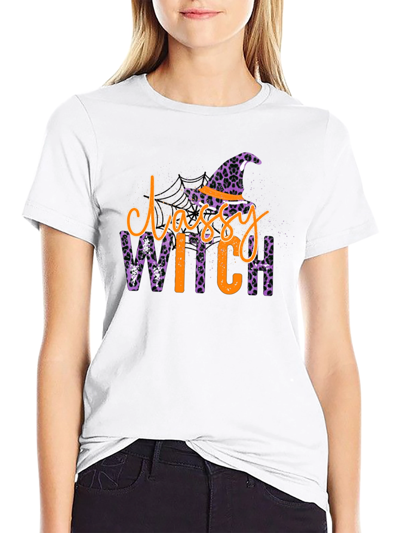 Classy Witch Leopard Print Halloween T-Shirt