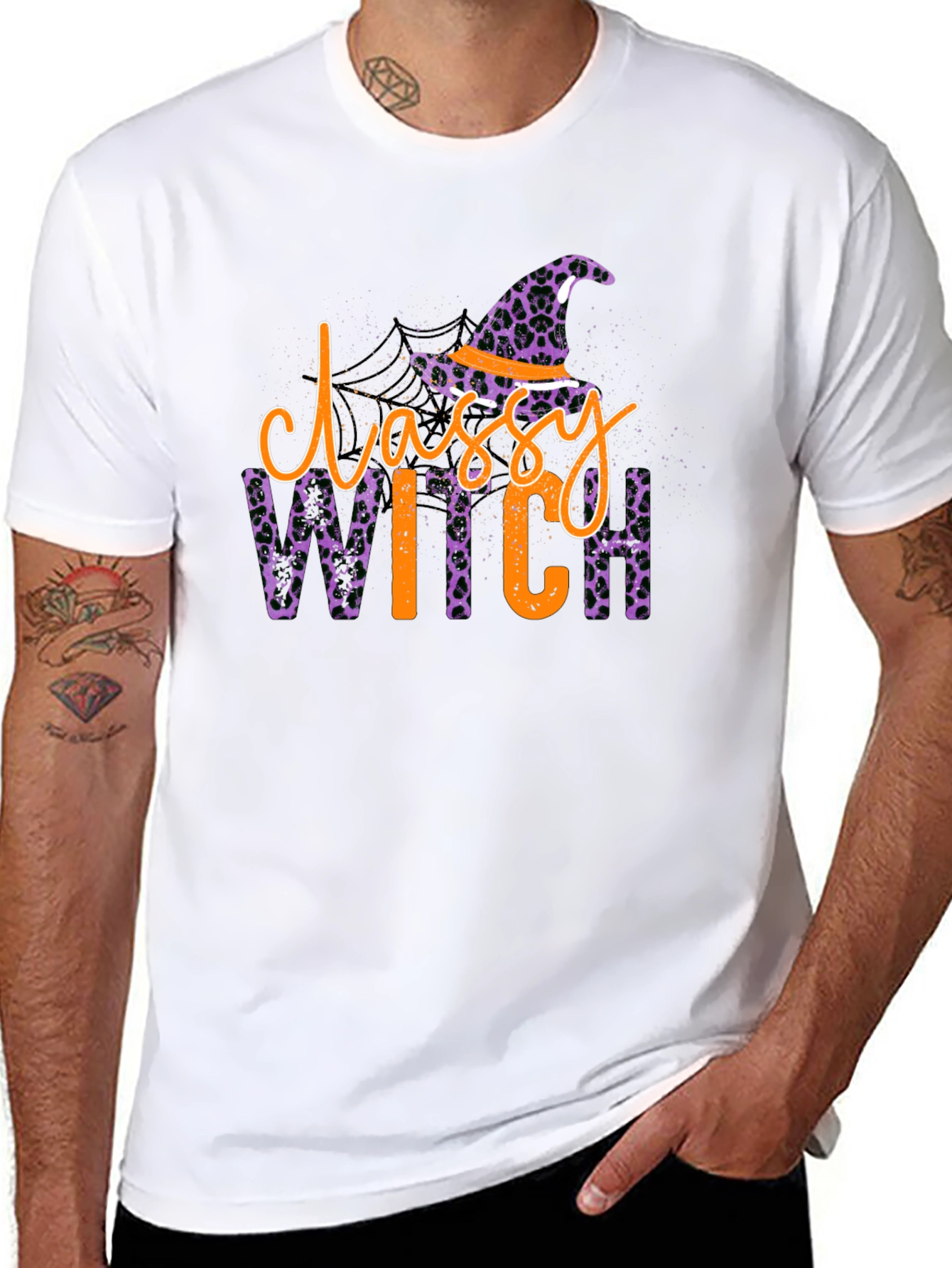 Classy Witch Leopard Print Halloween T-Shirt
