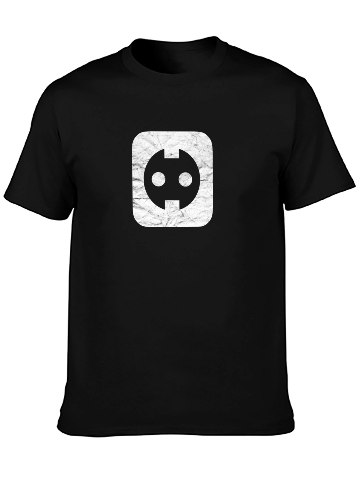 Graphic Tee - White Socket Print on Black