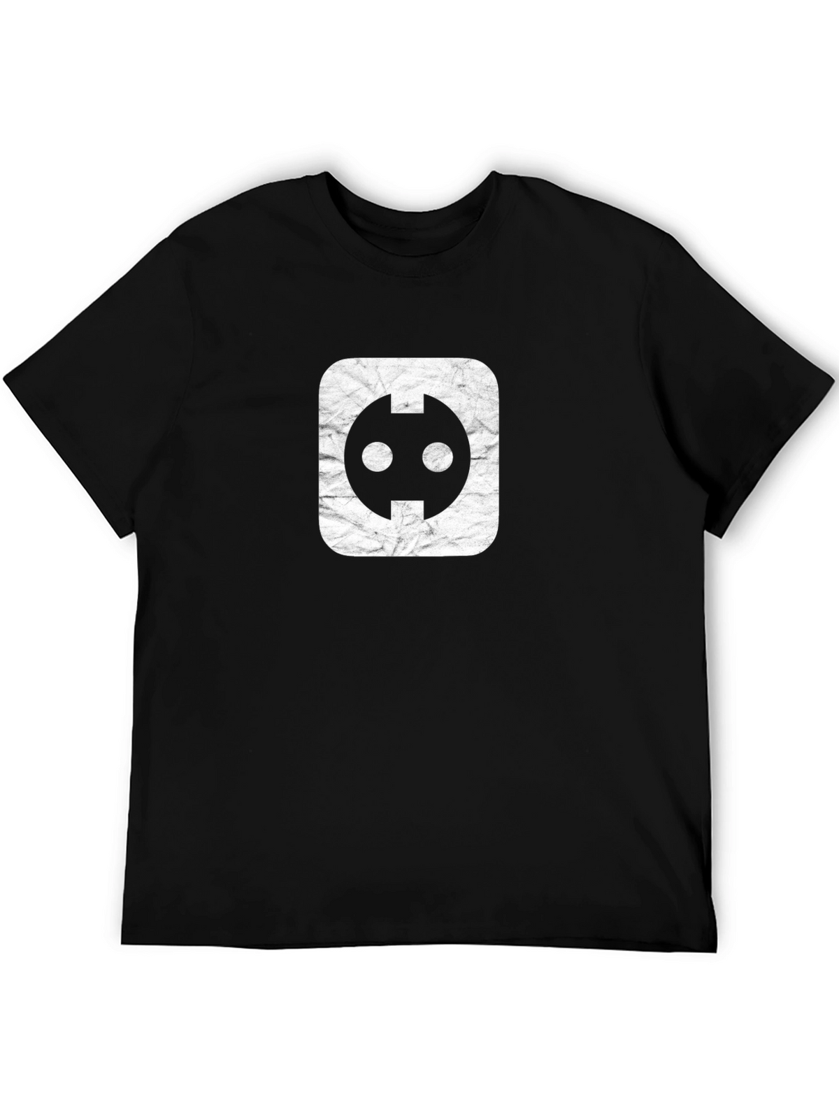 Graphic Tee - White Socket Print on Black