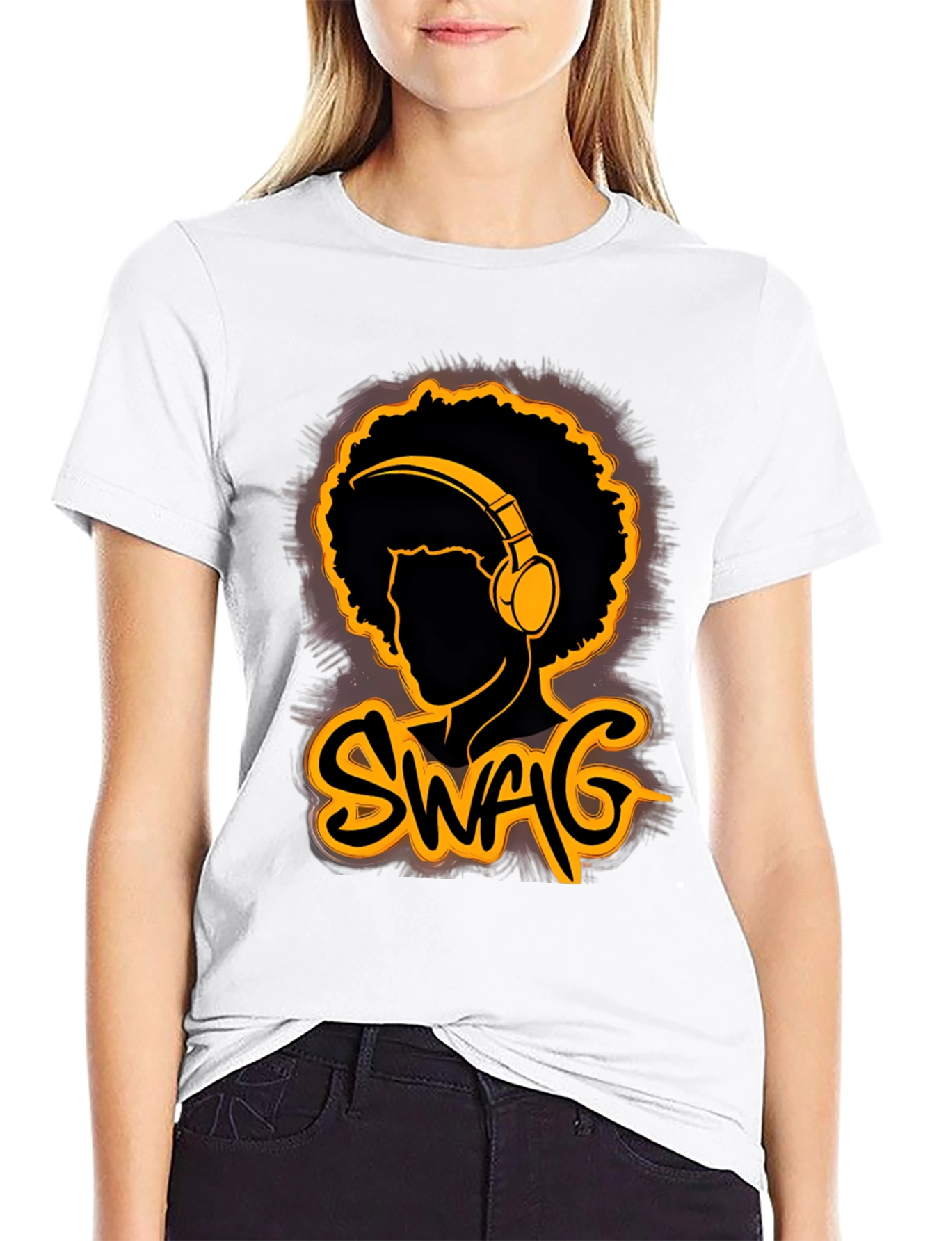 Swag Afro Headphone Graphic T-Shirt