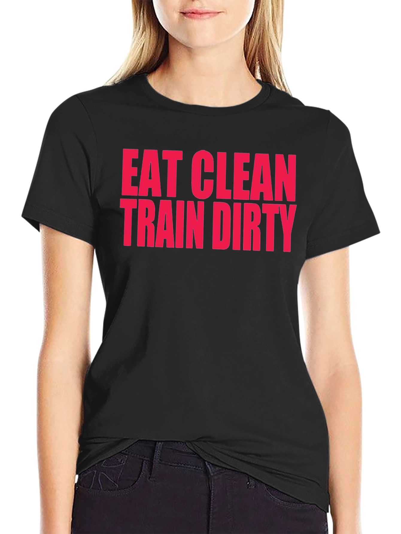 Eat Clean Train Dirty Black Graphic Tee