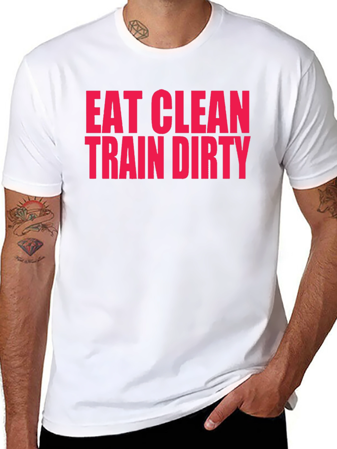 Eat Clean Train Dirty Black Graphic Tee