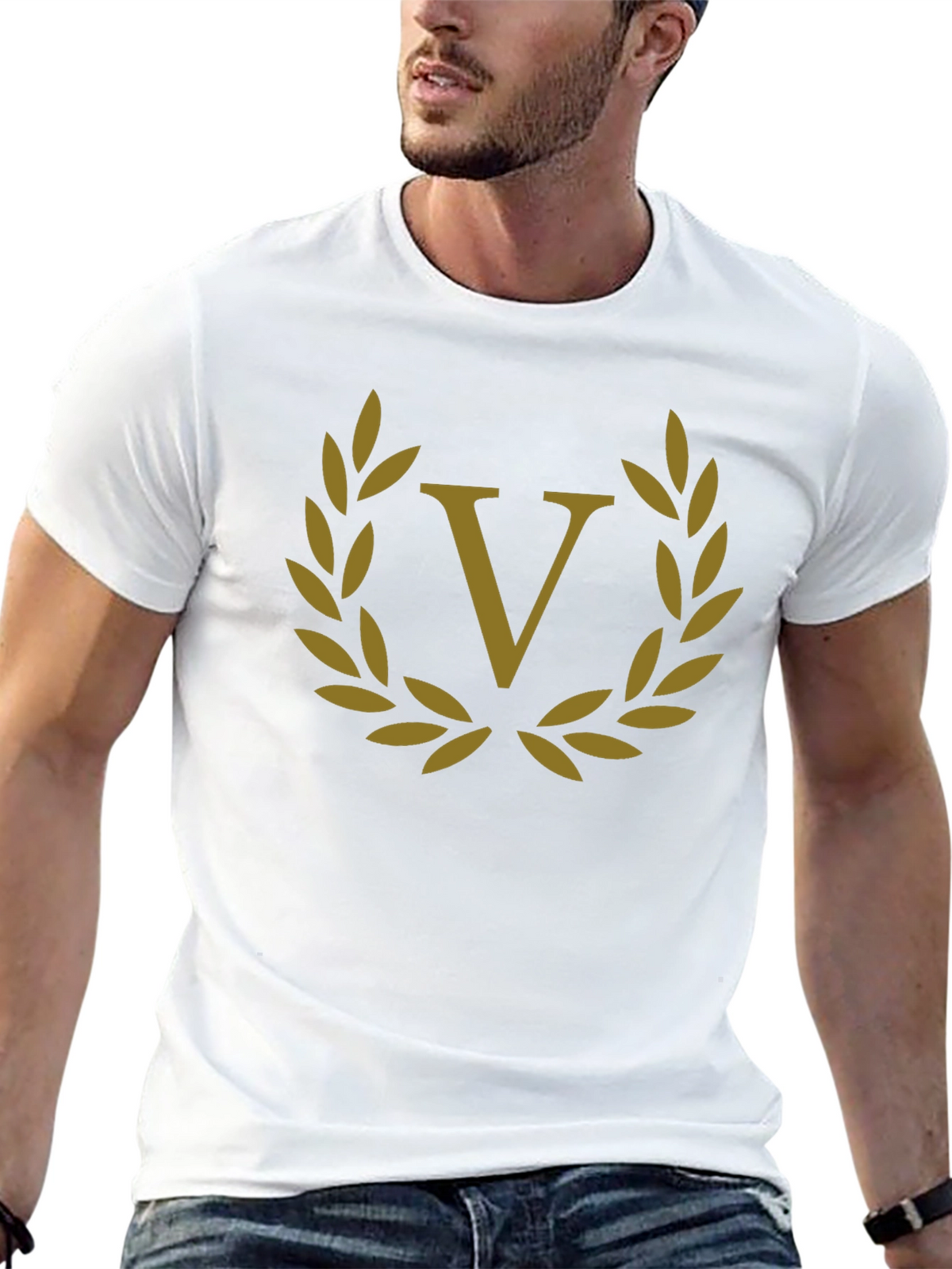 Laurel Wreath V Black T-Shirt