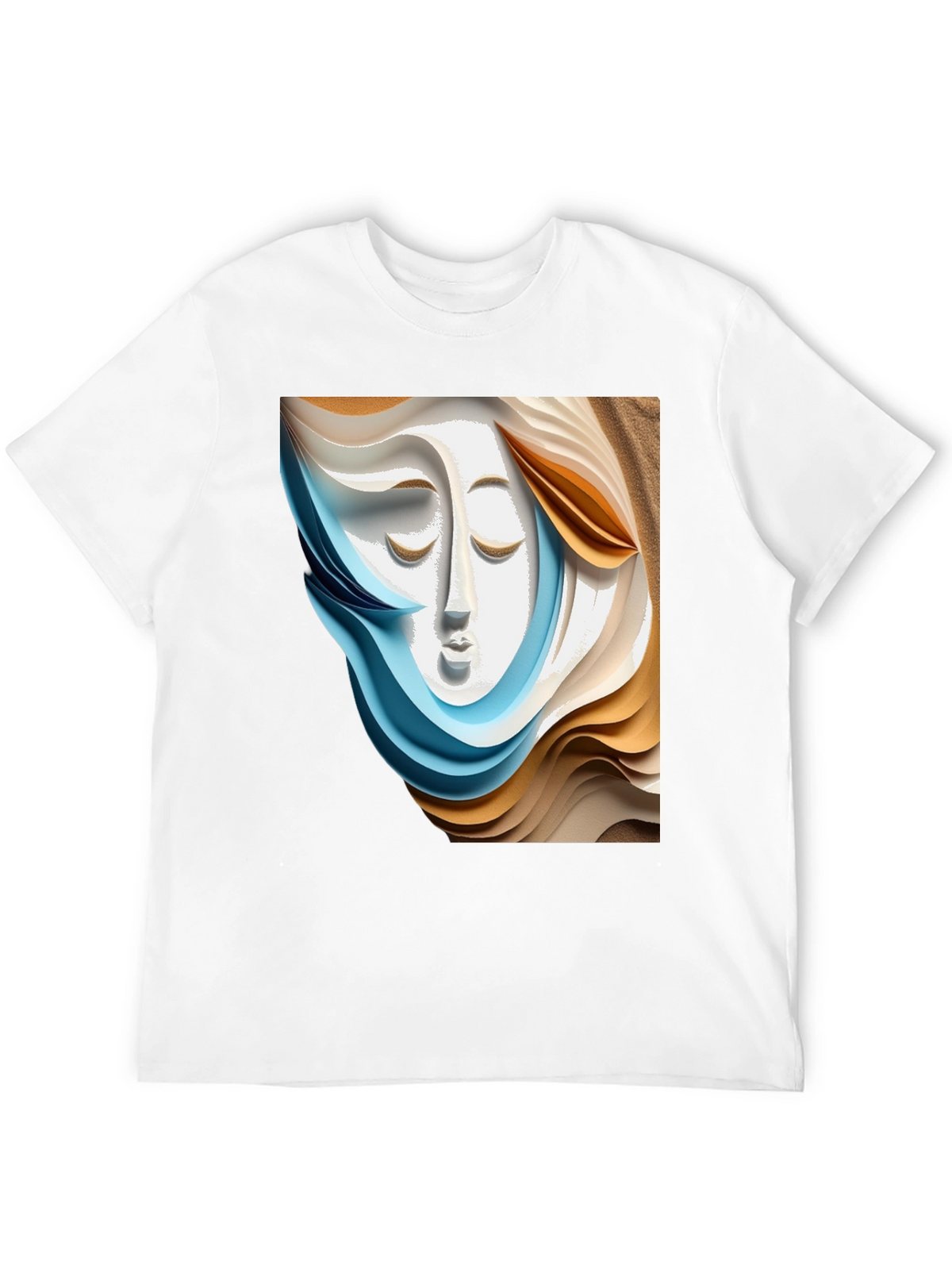 Abstract Face Graphic Tee - Stylish Artistic Design
