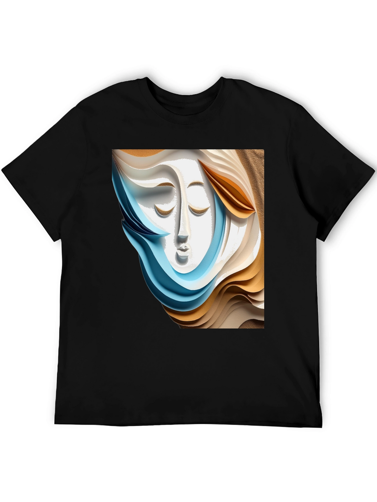 Abstract Face Graphic Tee - Stylish Artistic Design