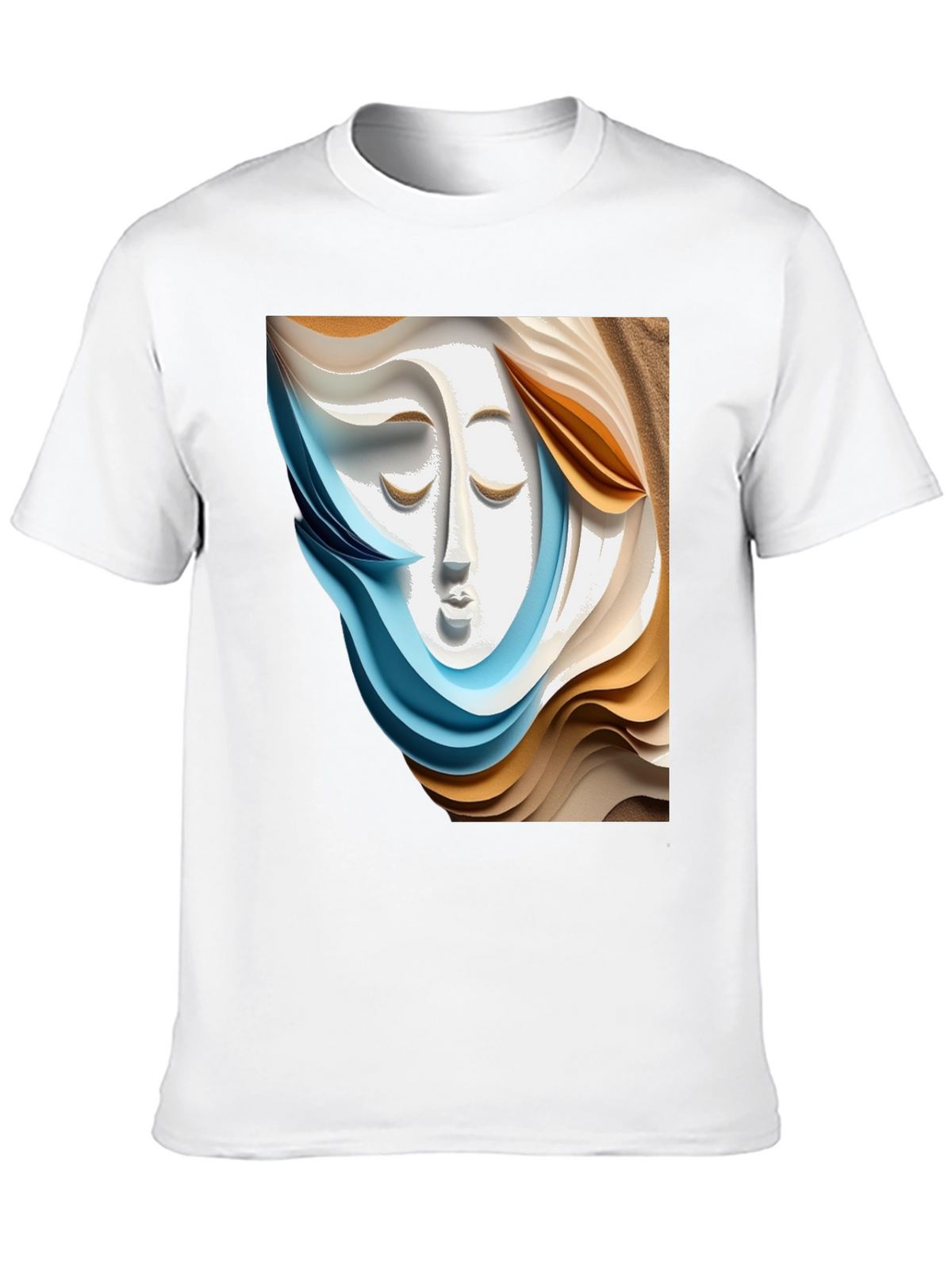 Abstract Face Graphic Tee - Stylish Artistic Design
