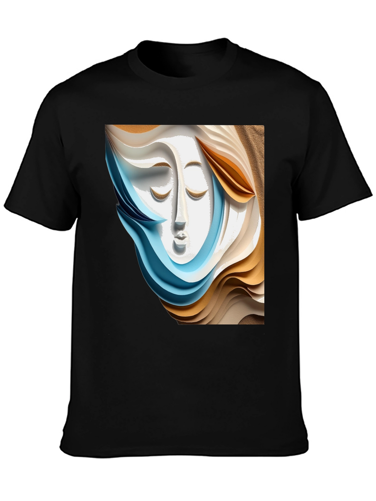 Abstract Face Graphic Tee - Stylish Artistic Design