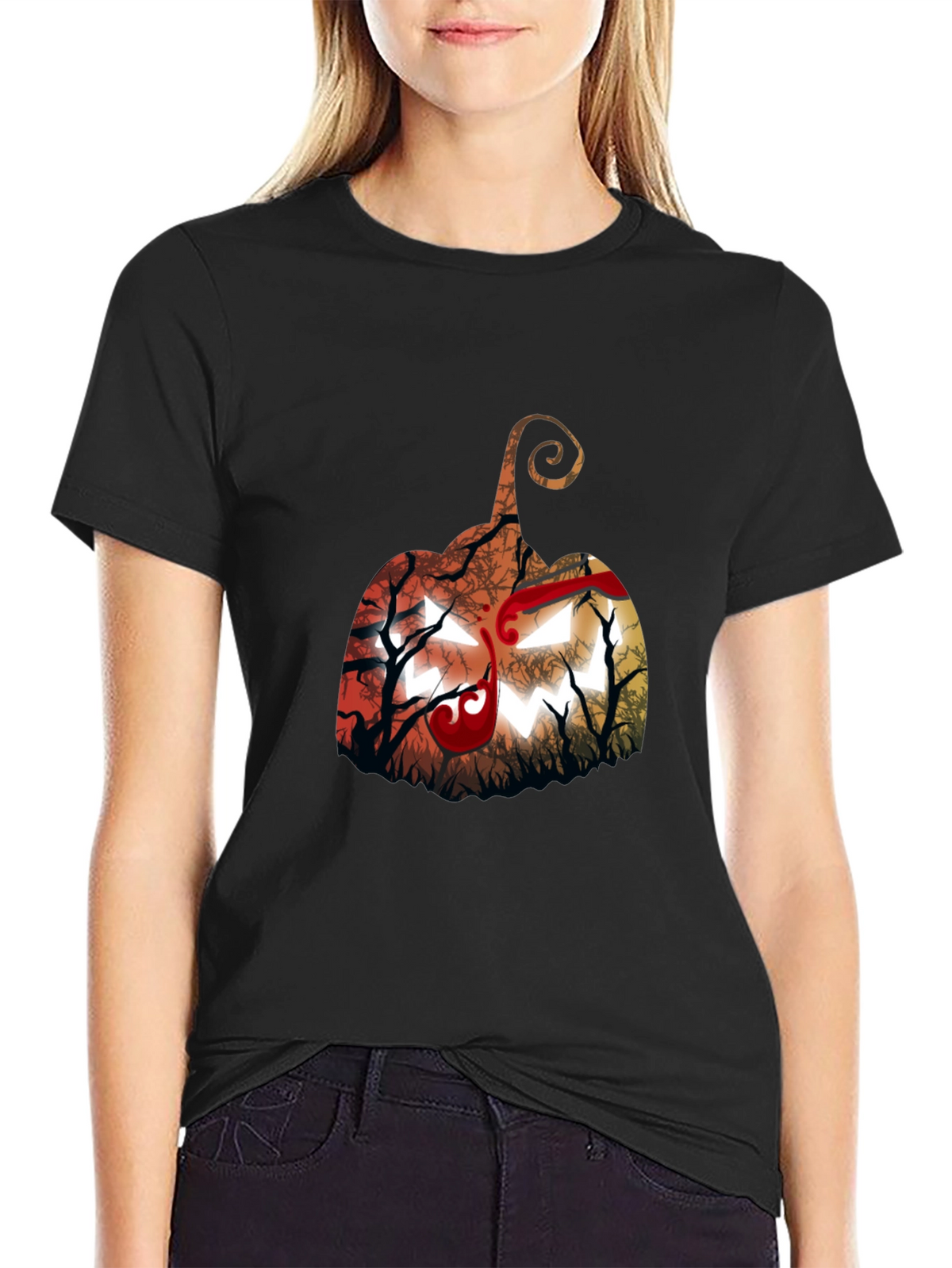 Halloween Pumpkin Graphic T-Shirt