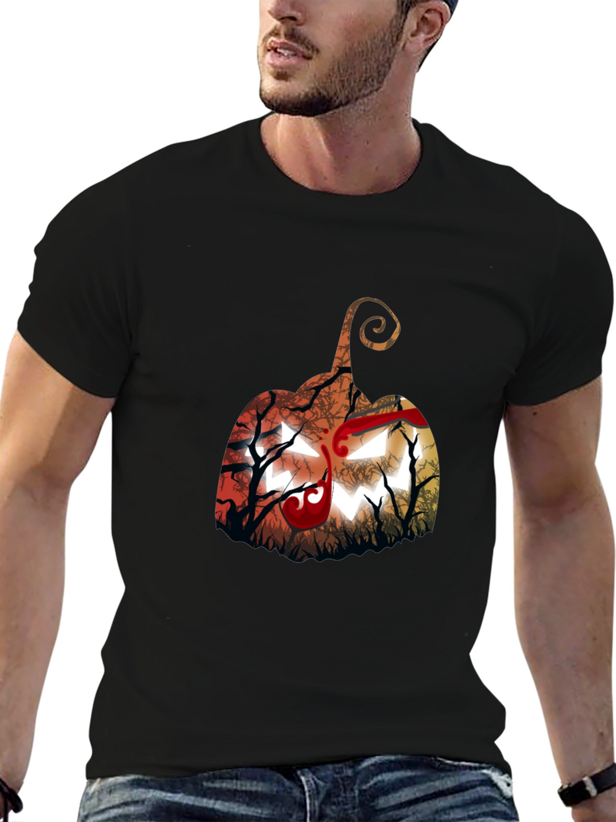 Halloween Pumpkin Graphic T-Shirt