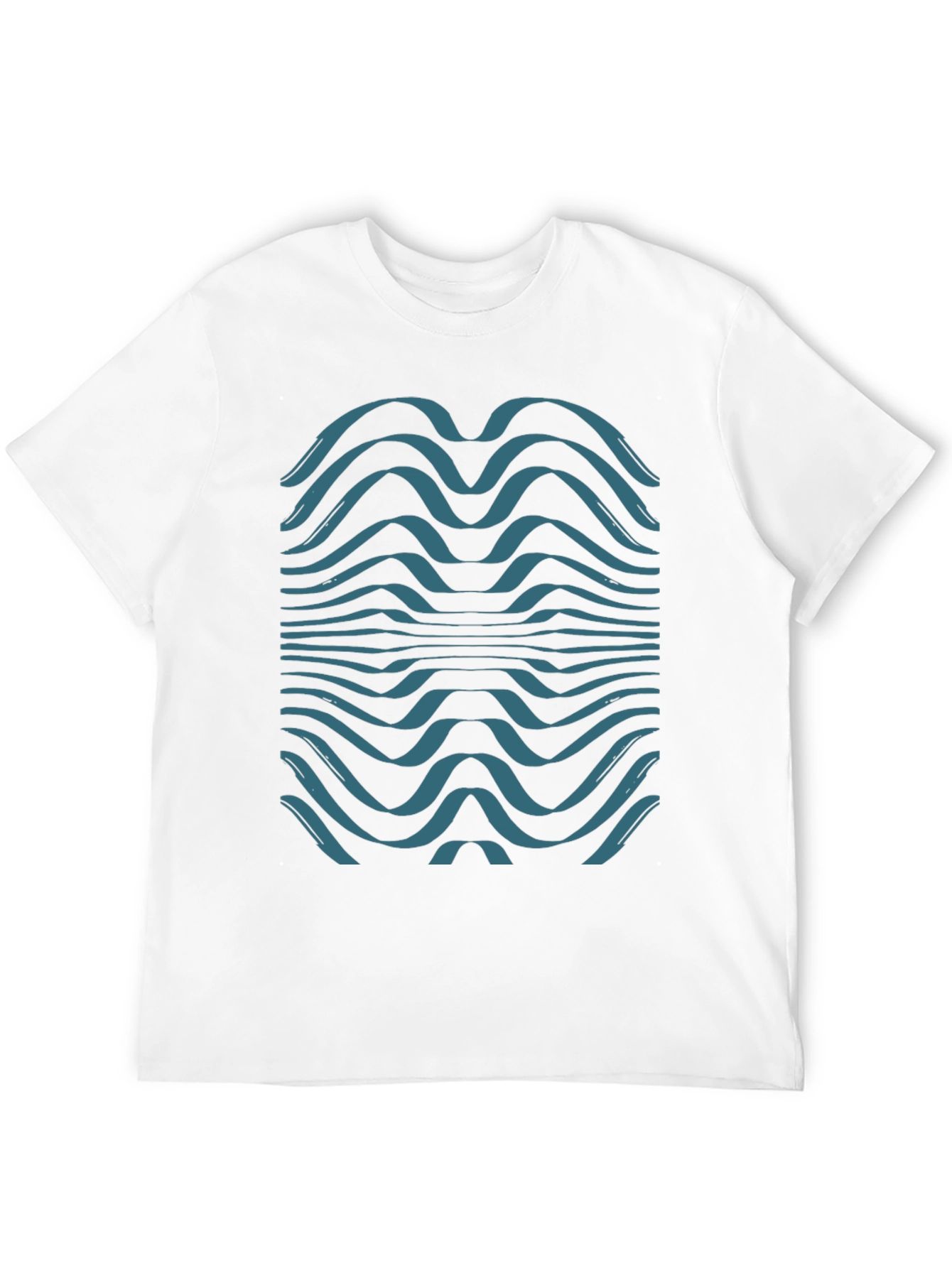 Abstract Wave Graphic Tee - Soft Black Cotton T-Shirt