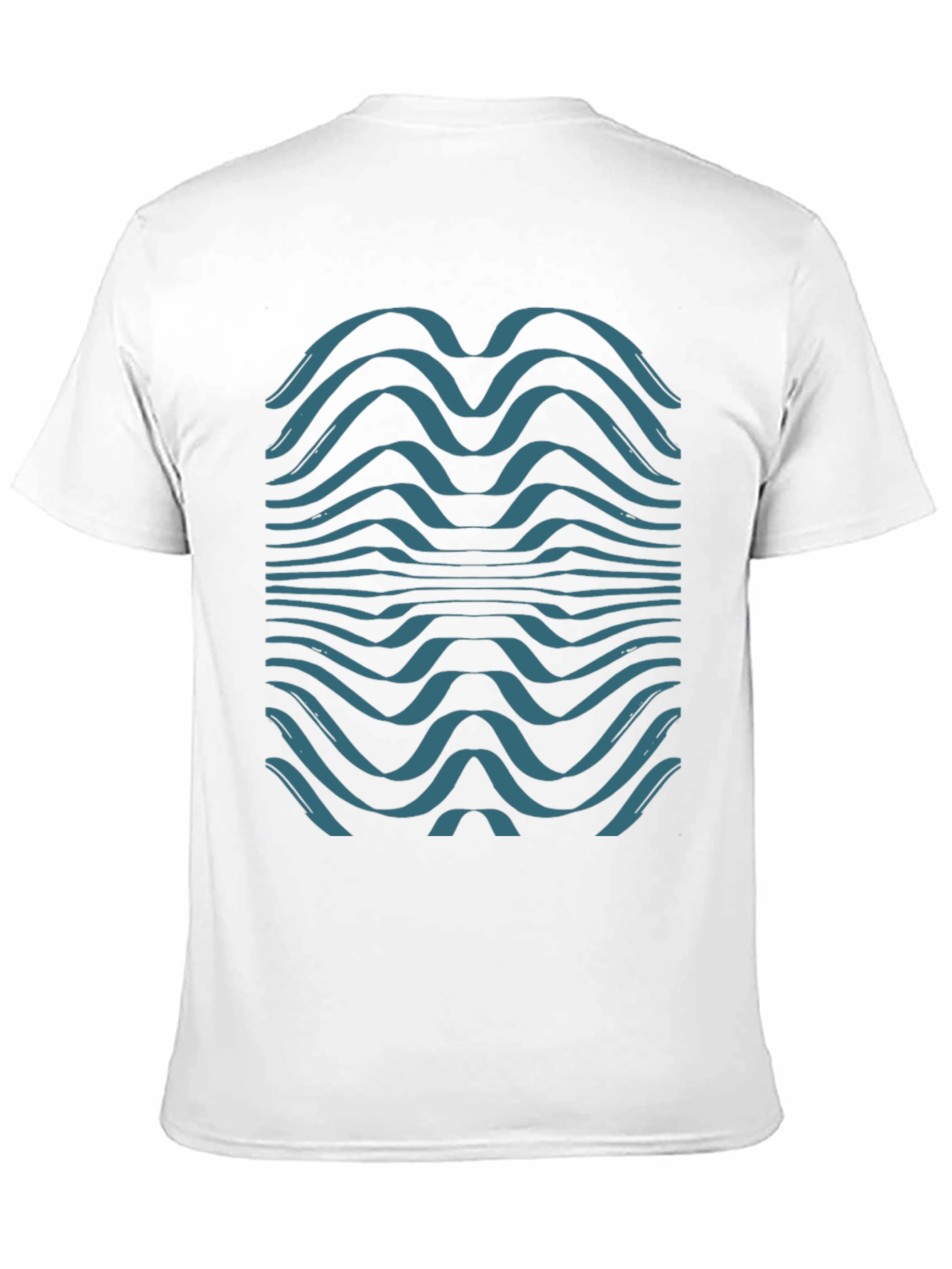 Abstract Wave Graphic Tee - Soft Black Cotton T-Shirt
