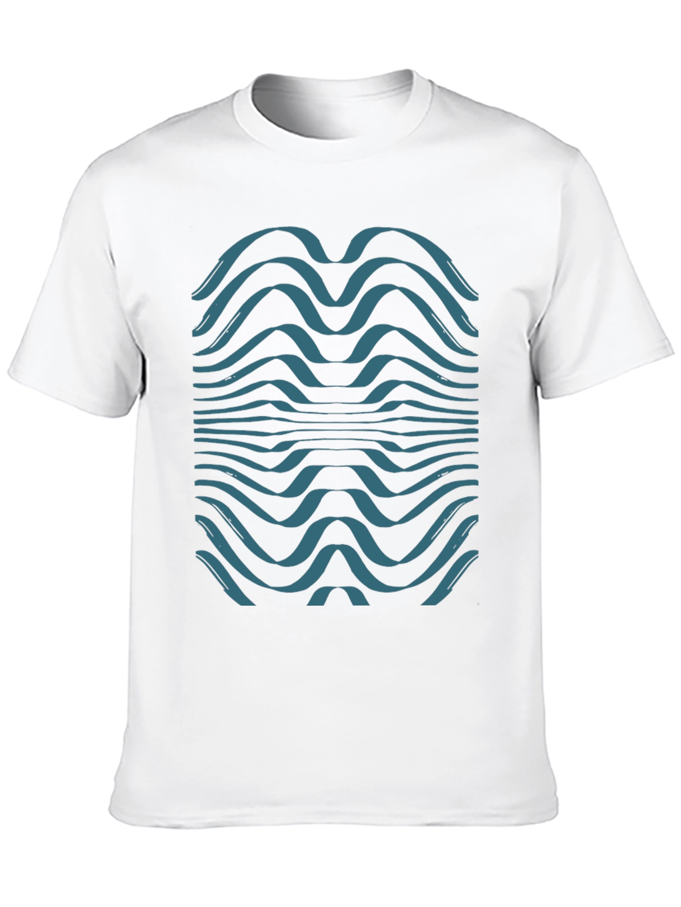 Abstract Wave Graphic Tee - Soft Black Cotton T-Shirt