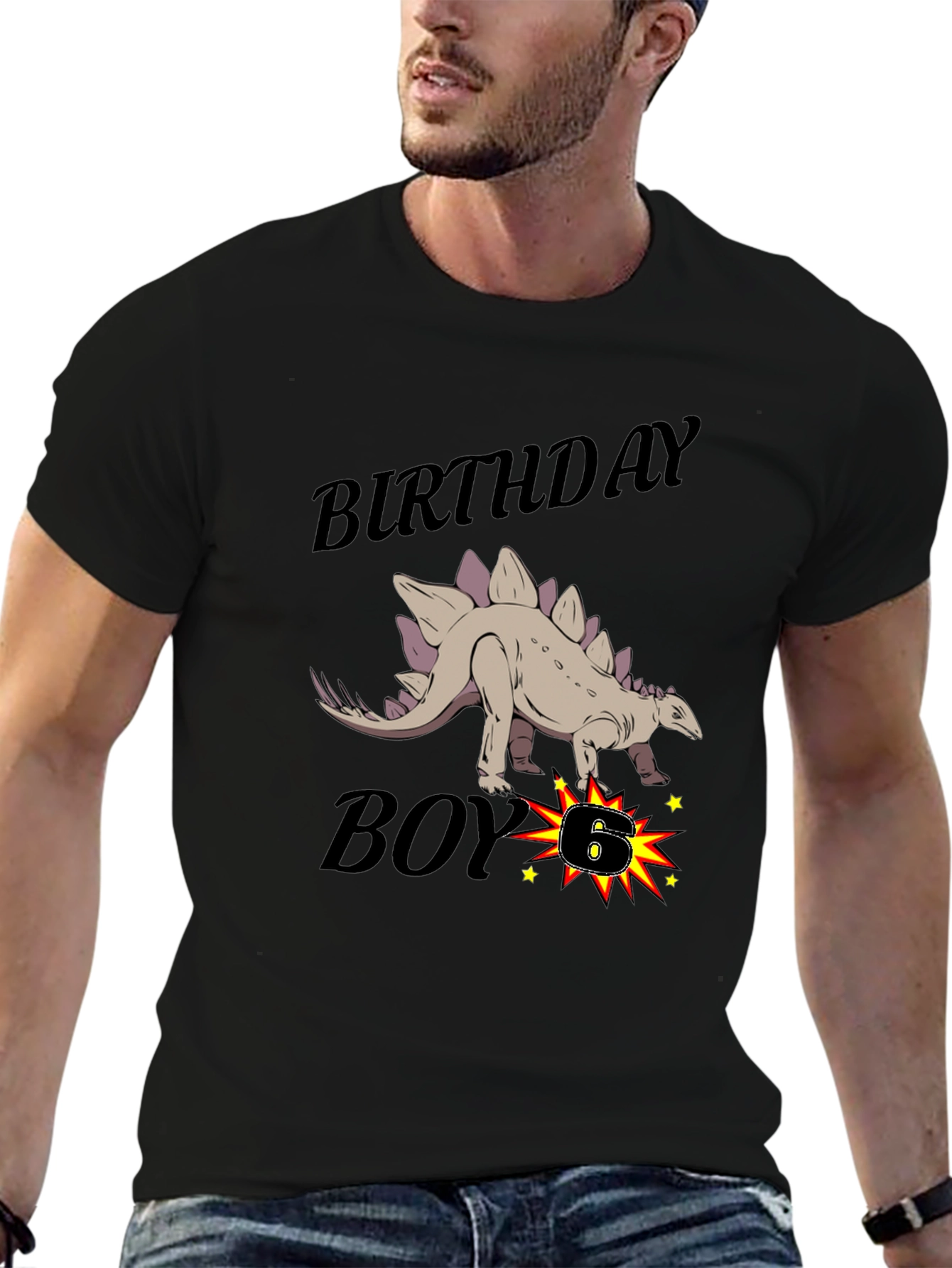 Birthday Boy Dinosaur Graphic T-Shirt