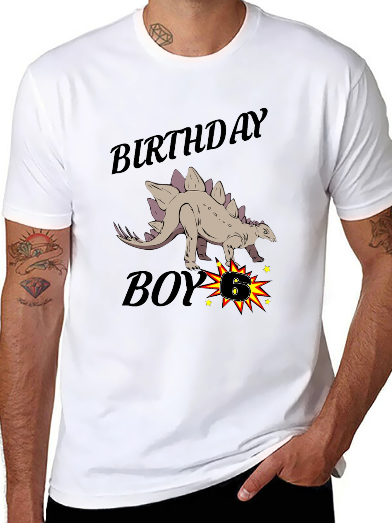 Birthday Boy Dinosaur Graphic T-Shirt