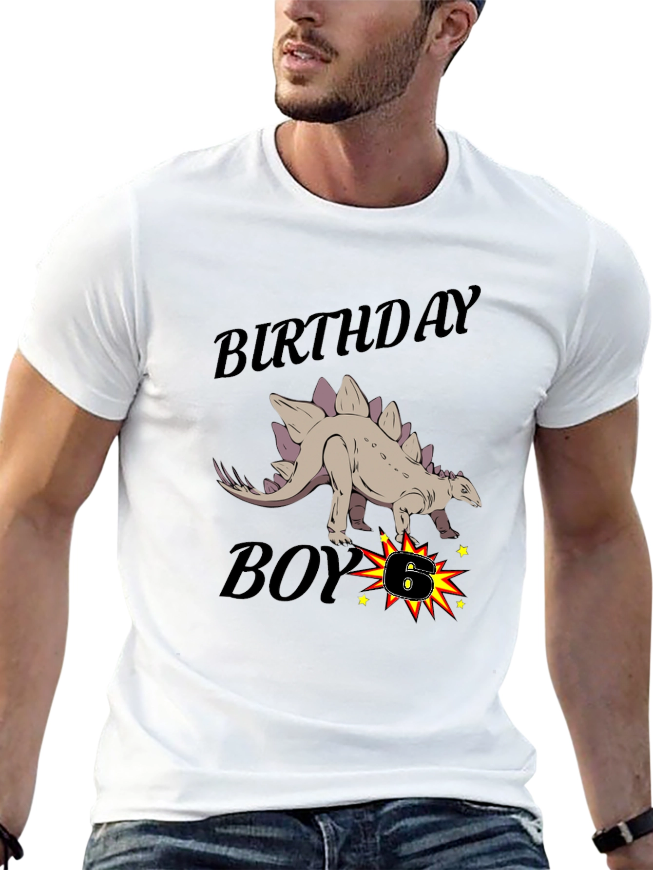 Birthday Boy Dinosaur Graphic T-Shirt