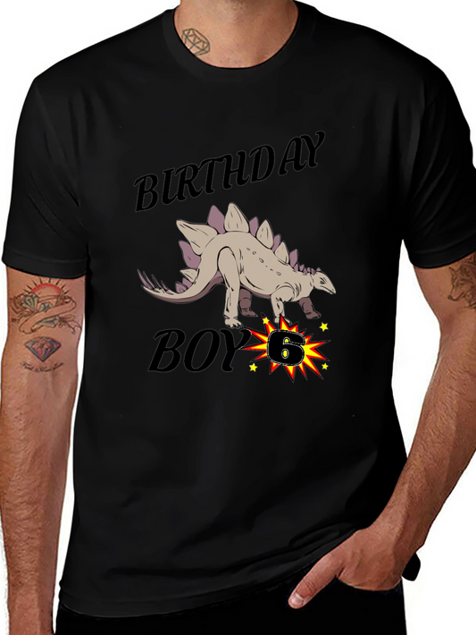 Birthday Boy Dinosaur Graphic T-Shirt