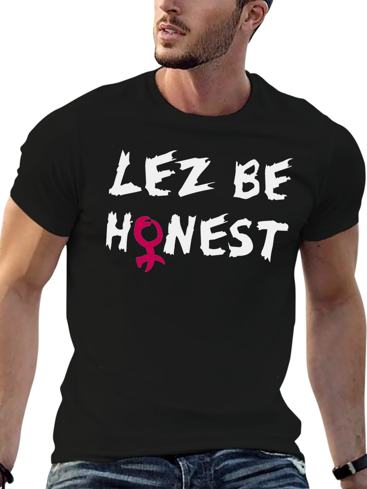 Lez Be Honest Graphic Tee - Black