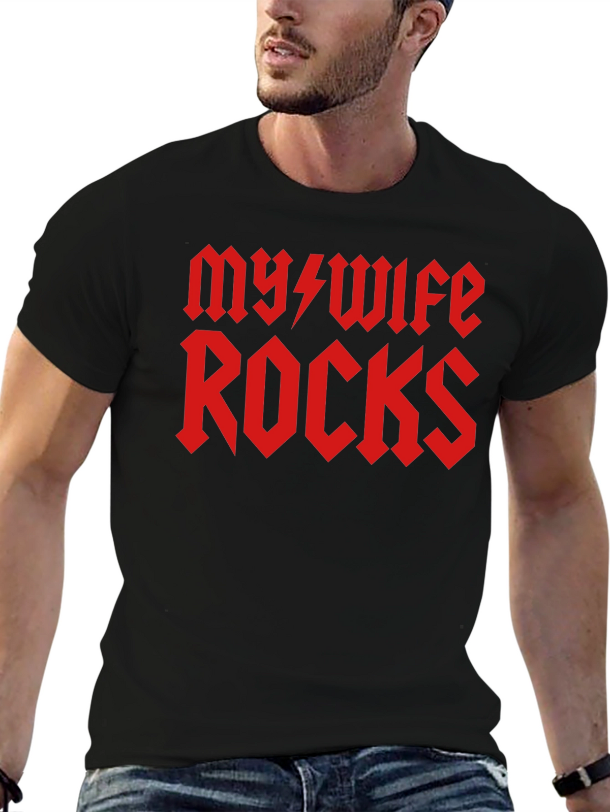 My Wife Rocks T-Shirt - Novelty Graphic Tee