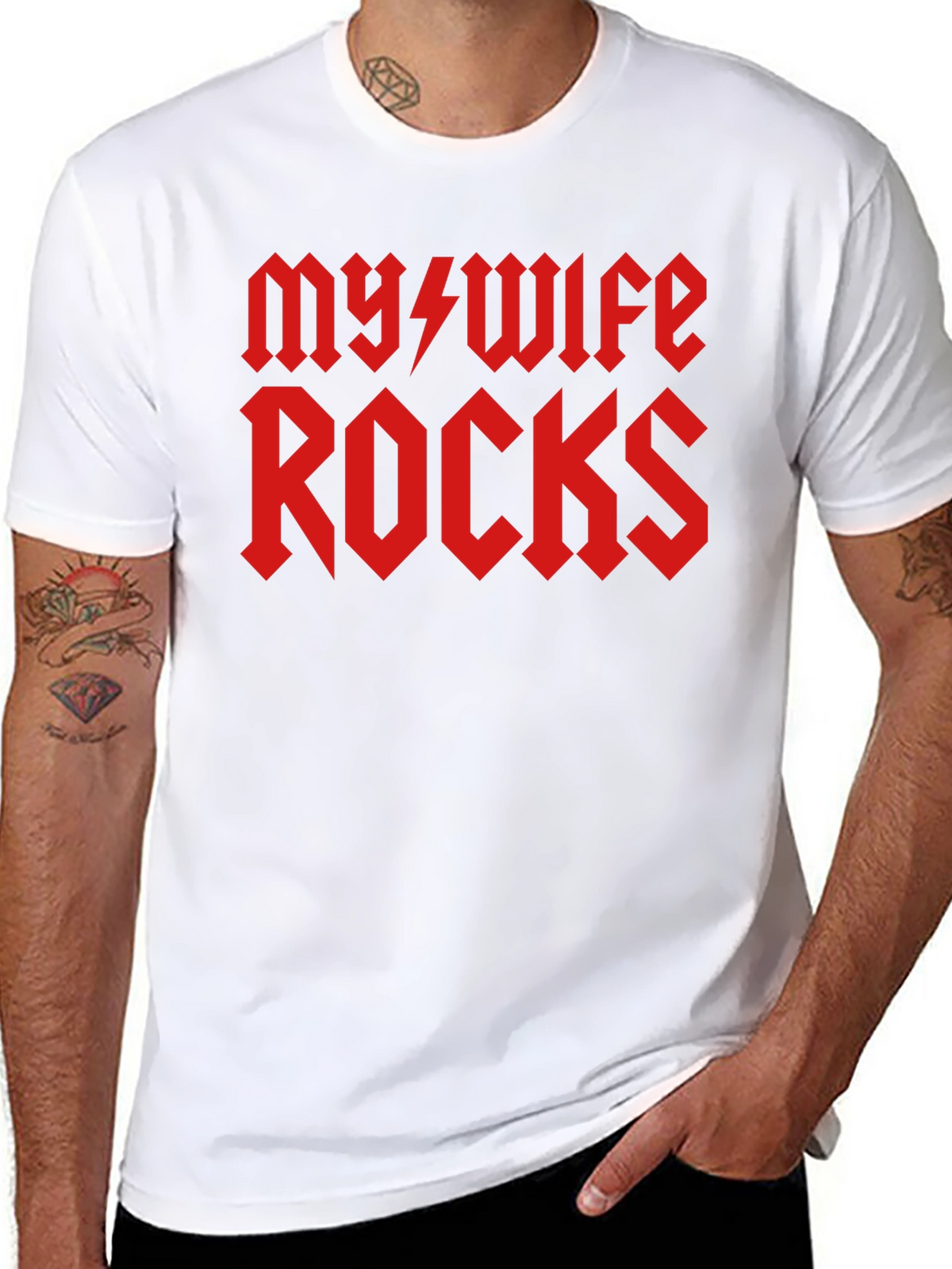 My Wife Rocks T-Shirt - Novelty Graphic Tee