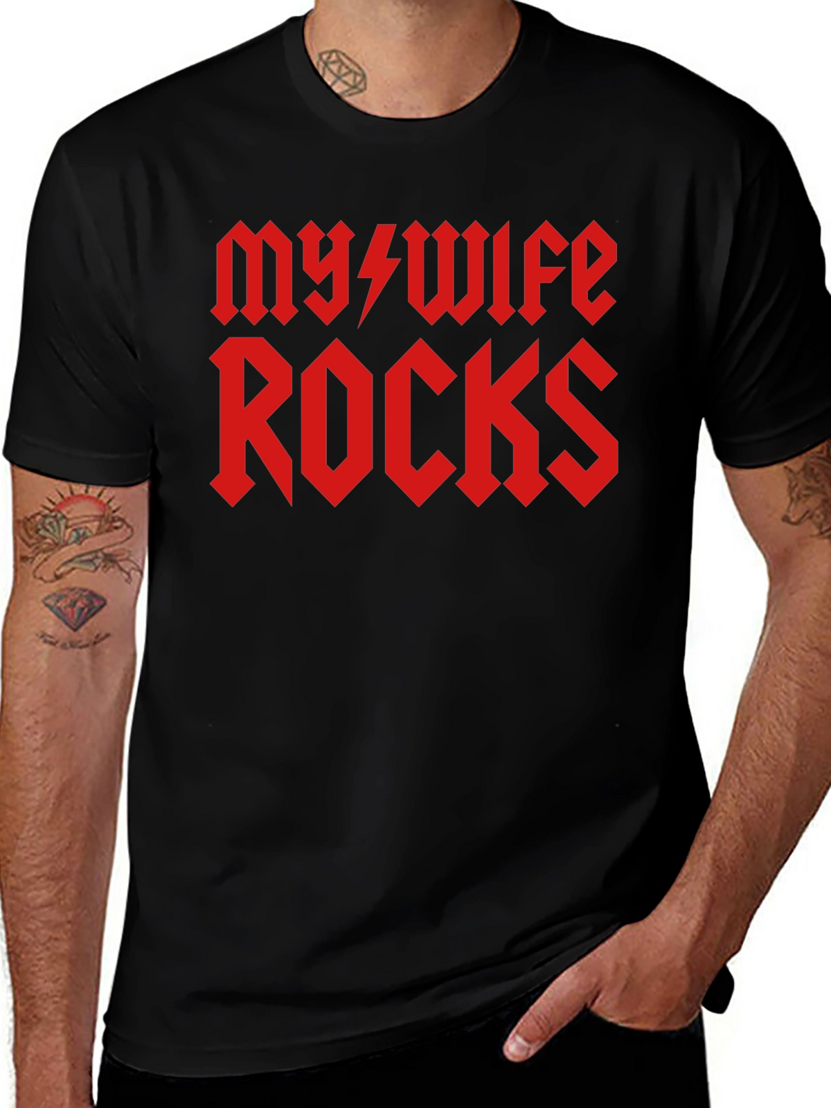 My Wife Rocks T-Shirt - Novelty Graphic Tee