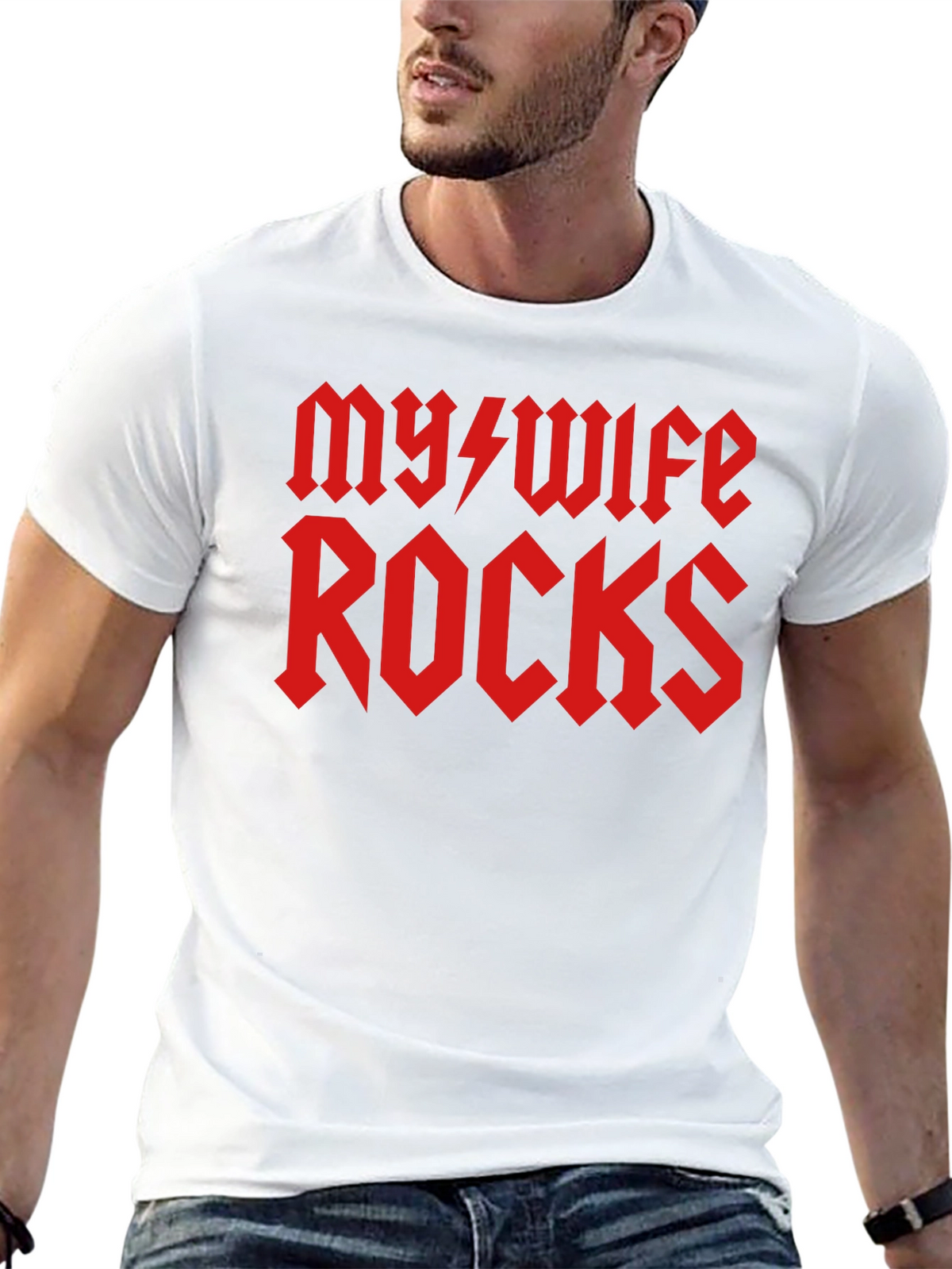 My Wife Rocks T-Shirt - Novelty Graphic Tee