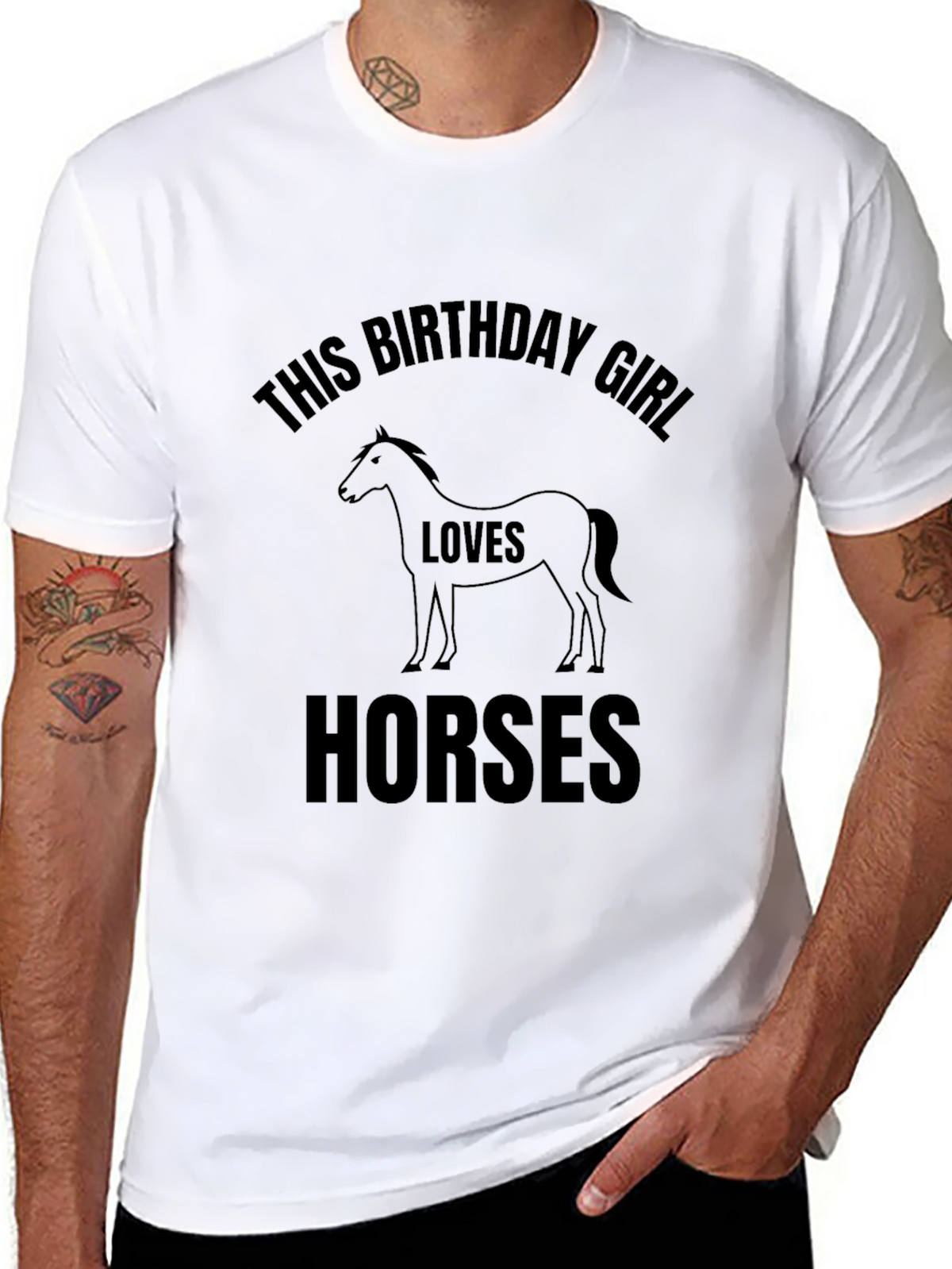 Birthday Girl Loves Horses Graphic T-Shirt