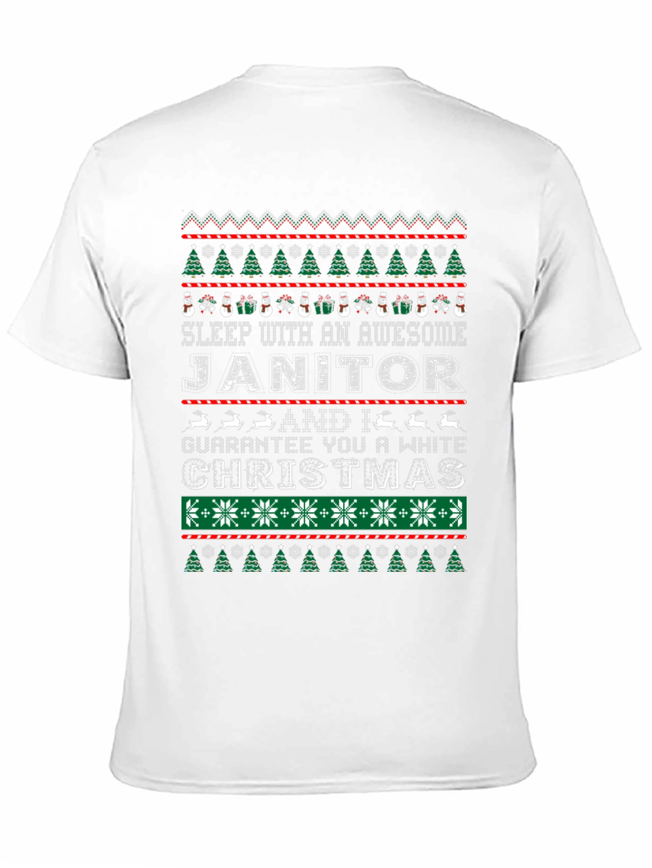 Funny Janitor Christmas Ugly Sweater Style T-Shirt