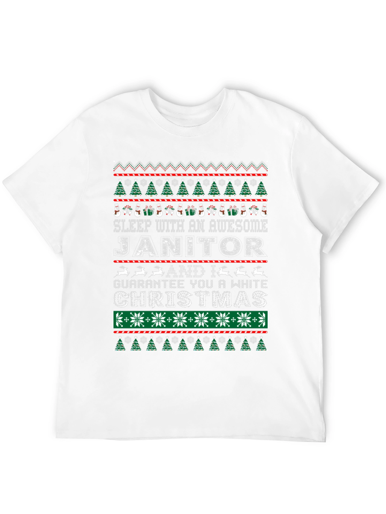 Funny Janitor Christmas Ugly Sweater Style T-Shirt